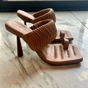 GIA/RHW
Woven Toe-Ring Slide High-Heel Sandals